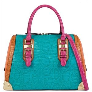 Aldo Multi Color Snake Pattern Doctor Bag/Satchel with Removable Shoulder Strap